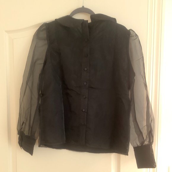 Brand New En Saison Organza Collared Blouse, M - Picture 7 of 7